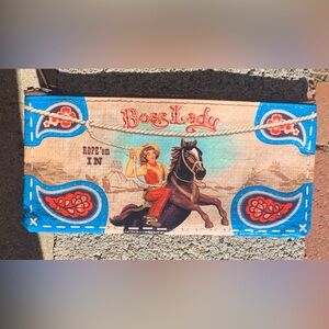 Blue Q-Boss Lady Western designed pencil case